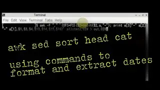 using awk to change date format and sed to select dates