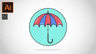 Adobe illustrator CC Tutorial - How to make a Simple umbrella Icon Design