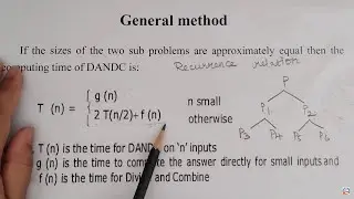 Divide and Conquer  | Algorithms | General method | Complexity | Masters Theorem | DAA