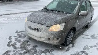 Снежная пелена весной.