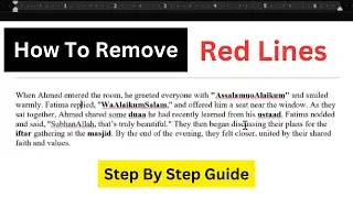 How To Remove Red Lines in MS Word | Remove Red Underlined in Microsoft Word