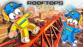 TESTAMOS O MELHOR JOGO DE PARKOUR DO MUNDO! Rooftops & Alleys: The Parkour Game - Brancoala Games