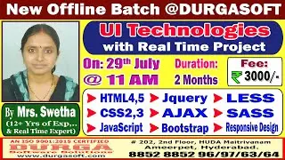 UI Technologies Offline Training @ DURGASOFT