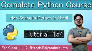 doc String In Python In Hindi | Python Course In Hindi | Tutorial 154