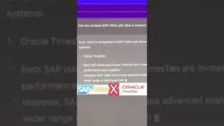 ChatGPT Compares SAP HANA with Other In-Memory Databases | OutoftheboxEA #shorts #sap #chatgpt