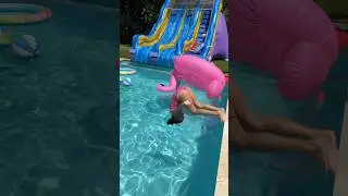 SHE FRONT FLIPPED INTO THE POOL!