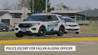 Procession held for Algona police officer Kevin Cram following fatal shooting