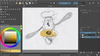 Coloring a Pencil Sketch in Krita