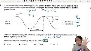 MJ22 P12 Q22 Distance Travelled by Ball on Wave | May/June 2022 | Cambridge A Level 9702 Physics