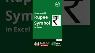 How to add Rupee Symbol in Excel 