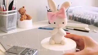 зайка из мастики, МК фигурки на торт, часть 3. Fondant bunny tutorial,caketopper step by step, part3