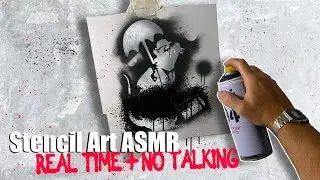 Making a Banksy Stencil in Real time + No Talking | ASMR