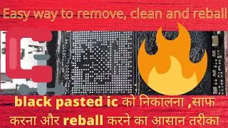 How to Remove,Clean and reball Black Pasted IC Safely#Remove glue pasted IC#Cutting Pasted eMMC CPU