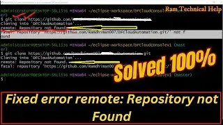 How to fix error Repository not found | Fixed error remote: Repository not found