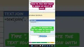How to join text from a range of cells in Excel using TEXTJOIN function