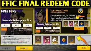 FFIC REDEEM CODE | FFIC FINAL REDEEM CODE FREE FIRE | FFIC 17 OCTOBER REDEEM CODE | FFIC REWARDS