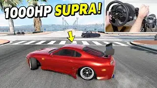 Supra Drifting between AI Traffic in BeamNG...