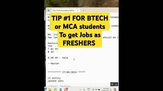 TIP FOR BTECH or MCA students To get Jobs as FRESHERS #jobs ##itjobs #servicenow