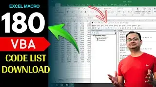 (Big Data)🔥 Excel VBA Code List Download ✅180 VBA Codes List FREE