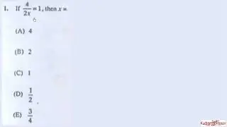 2020 SAT Mathematics Multiple Choice Practice Questions