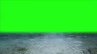 Raining on lake water green screen with sound effect,ripple green screen