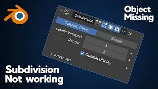 Subdivision surface modifier is not working in blender | Causing Object Disappear