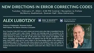 Alex Lubotzky - New Directions in Error Correcting Codes