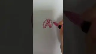 Рисунки из букв, Божья коровка из буквы А, простой  рисунок пошагово  