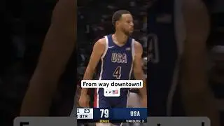 Stephen Curry knocks down the timely 3 from DEEP for #USABMNT! 🇺🇸🔥|#Shorts