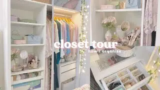 closet tour 👒 how i organize my clothes + accessories etc ft. silviax 💍