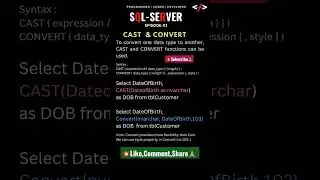 Cast Vs Convert In SQL-SERVER 💥💯 