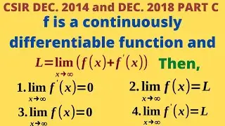 A problem on limit at infinity of derivative of a function