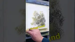 Easiest way to paint trees 100% guaranteed #painting #trees #shorts