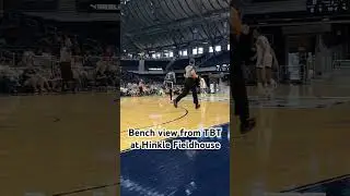 Kahliel Spear grabs the rebound and dishes to Rashard Odomes for the slam at Hinkle Fieldhouse!