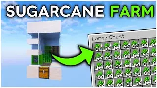 The EASIEST Sugarcane Farm in Minecraft Bedrock 1.21 (Tutorial)