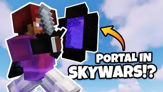 I Built A Nether Portal In Skywars!!