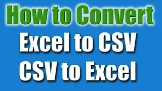 How to Convert Excel to CSV 2016 | Excel files to CSV