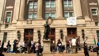 Dozens of protesters occupying Hamilton Hall at Columbia University