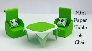 DIY MINI PAPER CHAIR & TABLE / DIY Doll furniture /paper crafts easy / Paper Craft / Mini Furniture