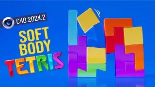 Soft Body Tetris Cinema 4D 2024.2 #c4d #tetris #softbody