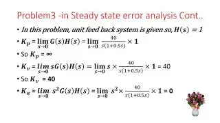 SOLVED PROBLEMS in STEADY STATE ERROR - CONTROL SYSTEMS