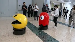 バンダイ パックマンのガシャポン容器回収・販売ロボット「ガシャドロイド」 東京おもちゃショー2023