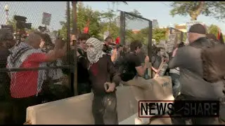 Pro-Palestine protesters breach fence outside Democratic National Convention 2024 in Chicago