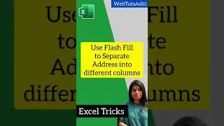 How to use Flash Fill in Excel #shorts #youtubeshorts #shortsfeed #shortsvideo #webtutsaditi #excel