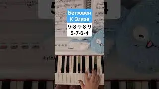 Бетховен - К Элизе - обучение по цифрам на пианино