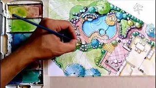 How To Render a Plan Manually with Watercolors | #Architectural #Rendering #Tutorials | Arki Vlogs