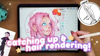 Draw With Me: Rendering Hair + Hobonichi 2024 Unboxing 💜