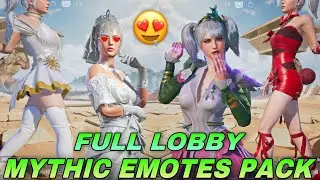 PUBG FULL LOBBY MYTHIC EMOTES PACK 😍 - FOREST ELF SET - ANGEL SET - RED OUTFIT ❤️ - UNEDIT EMOTES