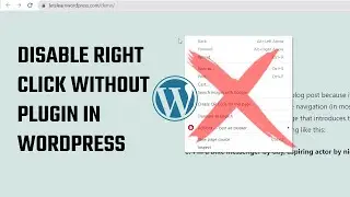 How to disable right-click in WordPress without plugins | Javascript | 