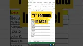 T Formula In Excel | Extract text from data in excel | T function in excel